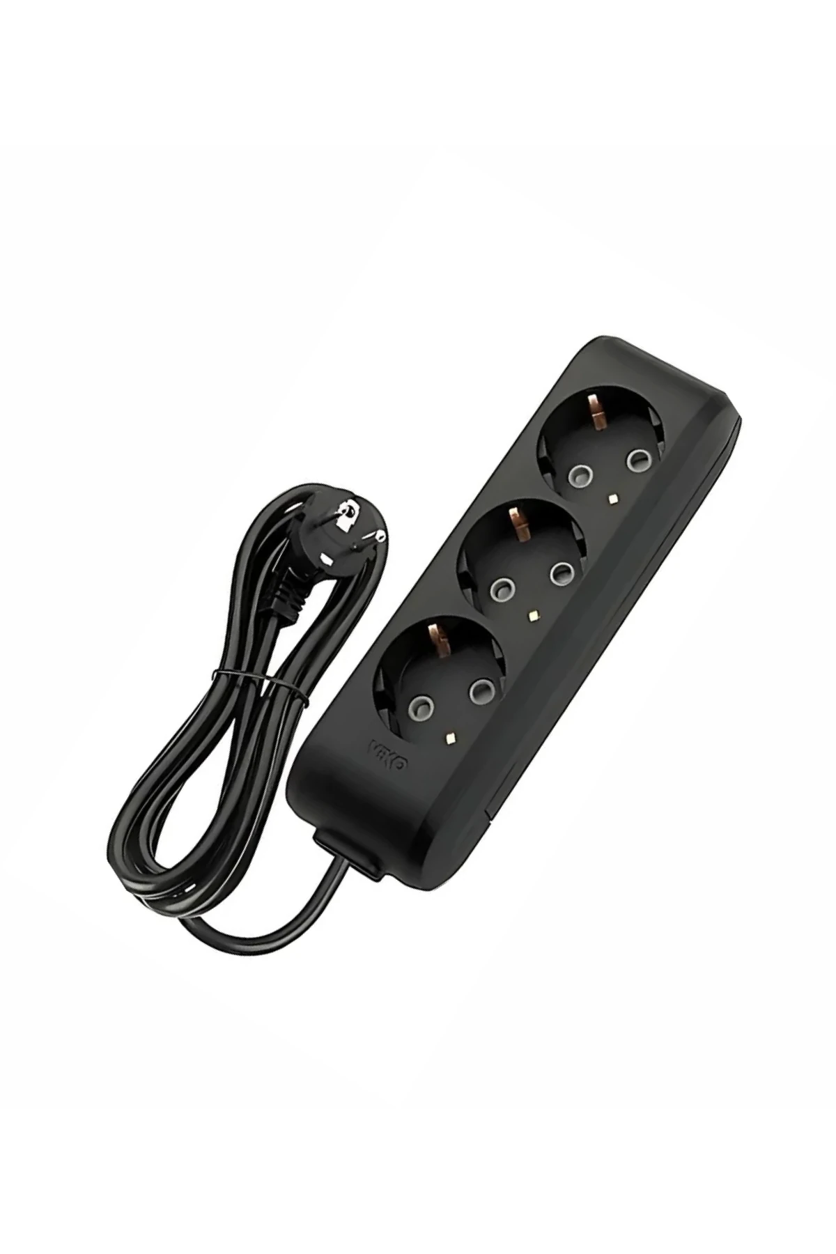 3’lü 3 Metre Topraklı Siyah Priz